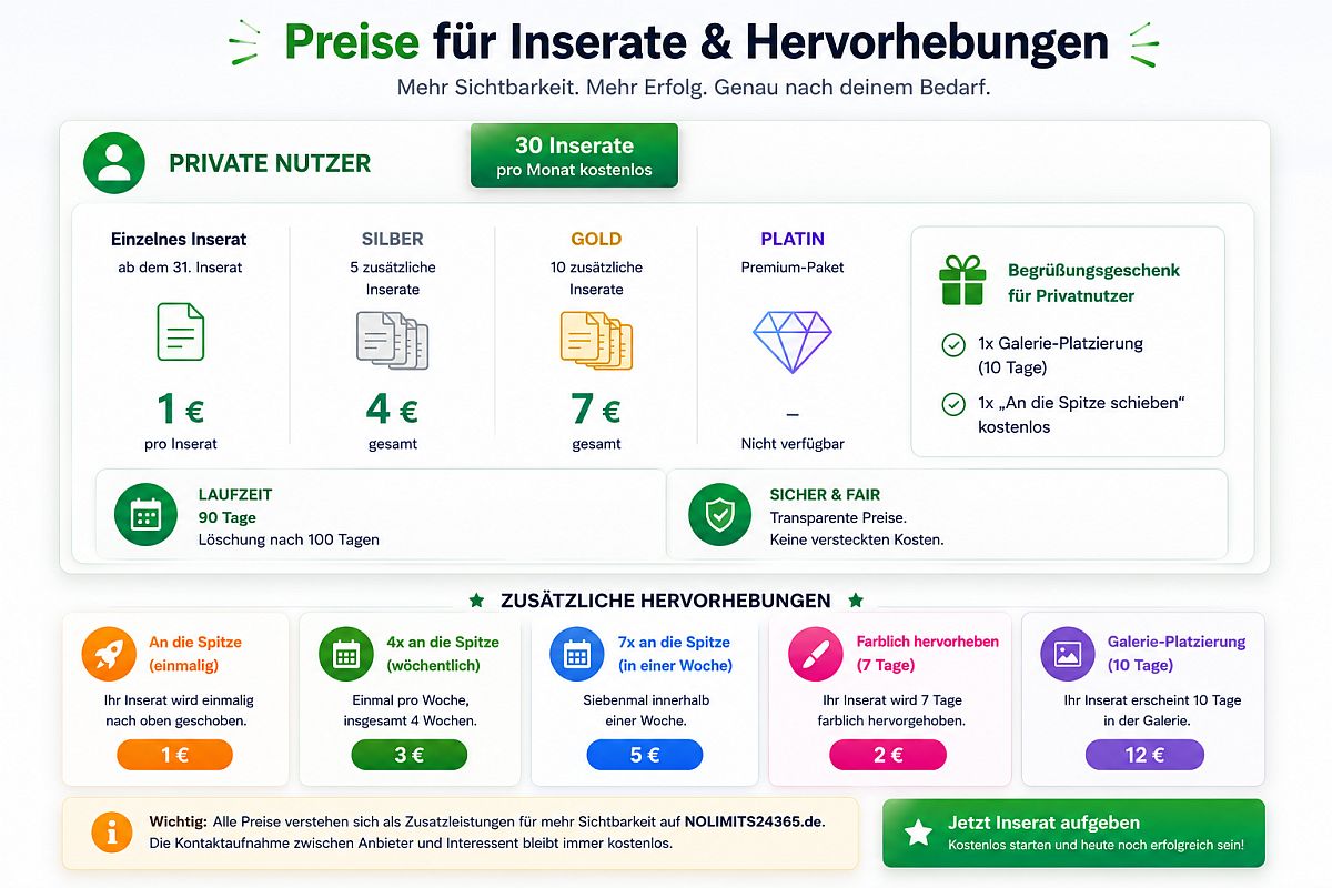 Preisliste NOLIMITS24365